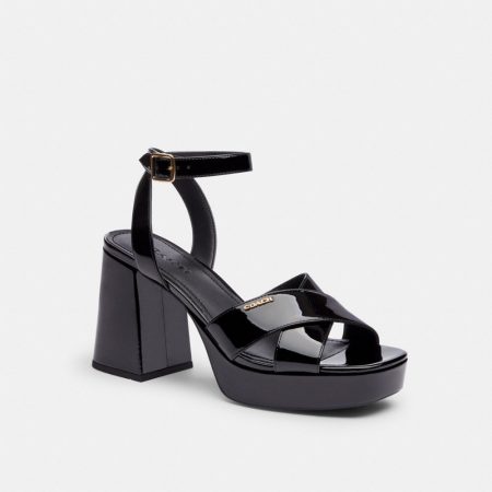 Coach Outlet Block Heel Sandal - Preorder — Black