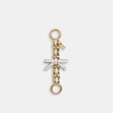 Coach Outlet Bow Strap Extender - Preorder — Brass/Chalk