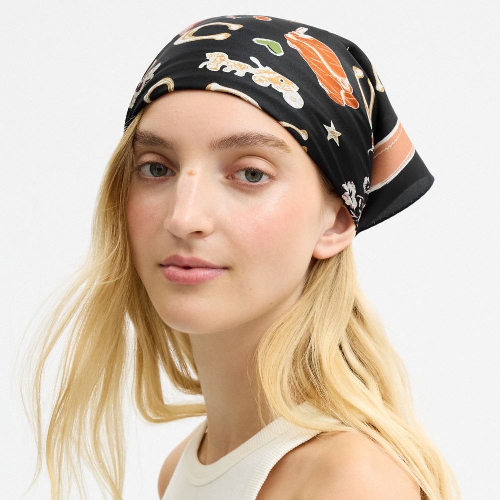 Coach Iconic Motifs Print Silk Square Scarf - Preorder