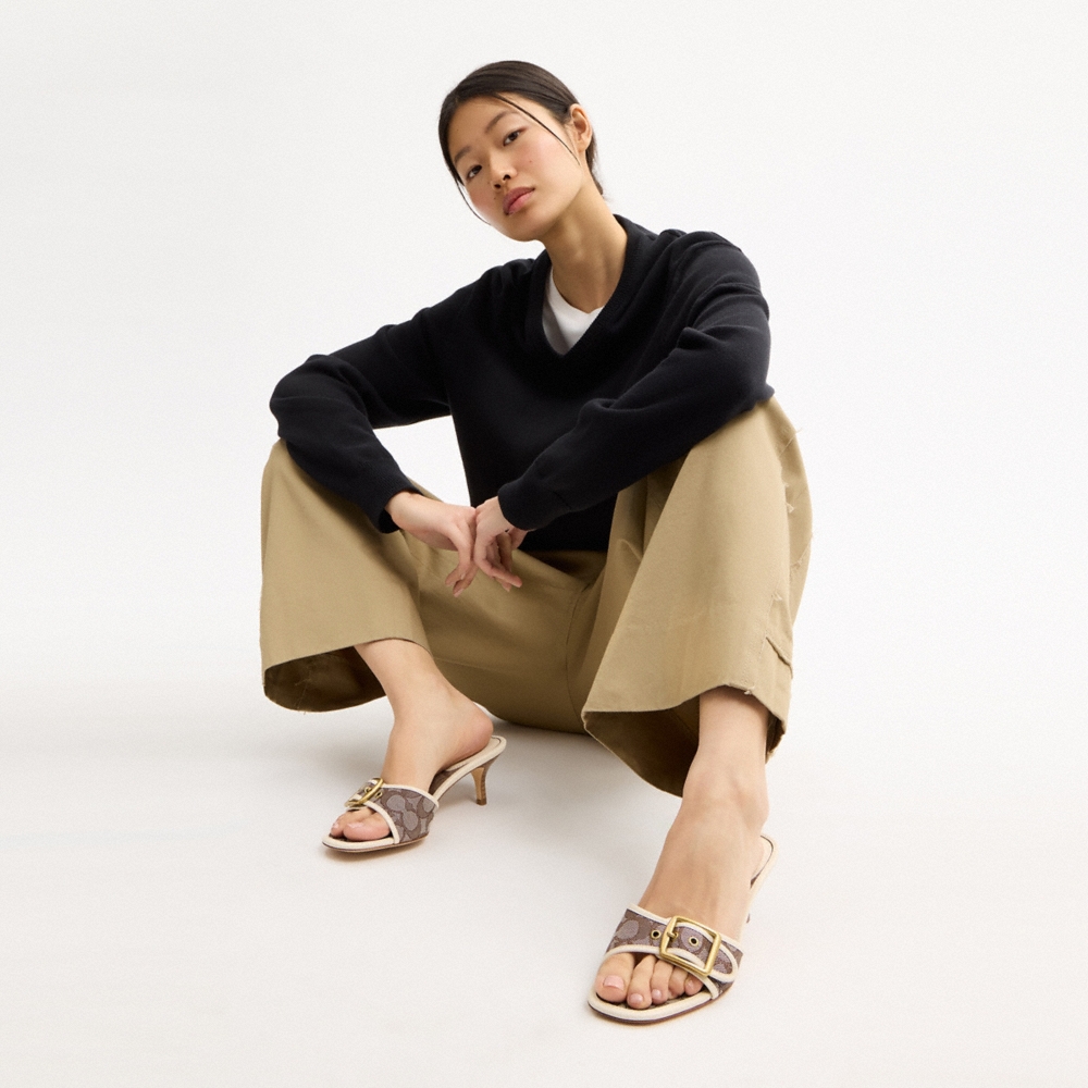 Coach Outlet Margot Sandal In Signature Jacquard - Preorder