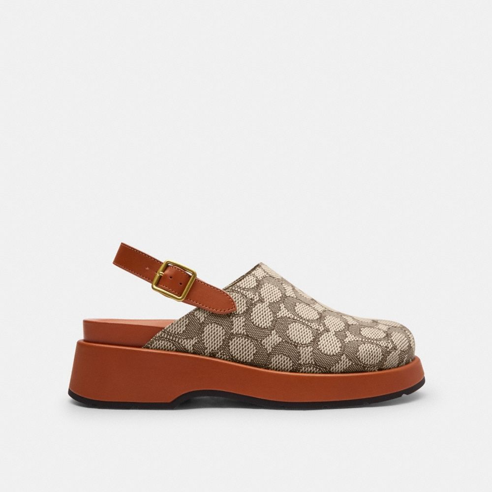 Coach Outlet Sculpted C Platform Clog In Signature Textile Jacquard - Preorder