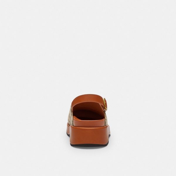 Coach Outlet Sculpted C Platform Clog In Signature Textile Jacquard - Preorder