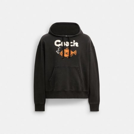 Coach Outlet Fish Graphic Hoodie - Preorder — Black