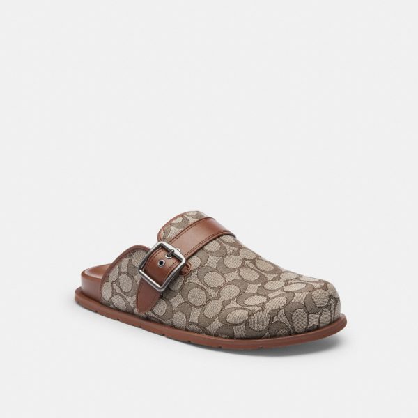 Coach Outlet Buckle Clog In Signature Jacquard - Preorder