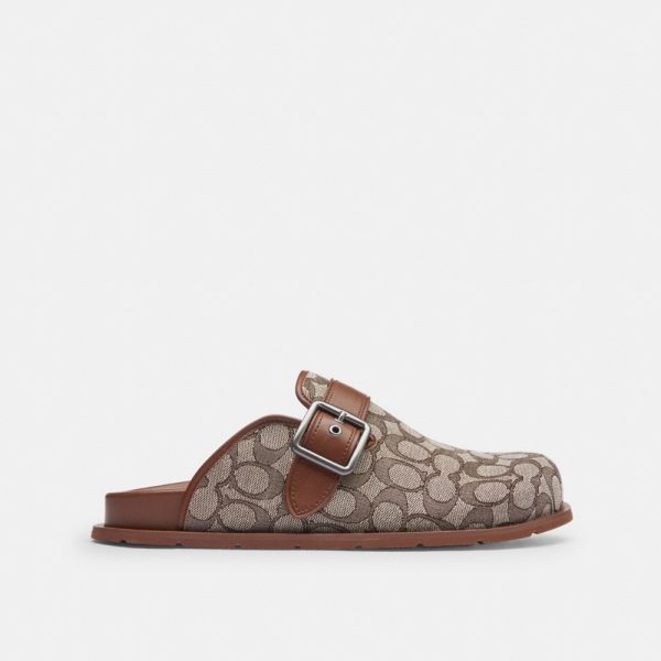 Coach Outlet Buckle Clog In Signature Jacquard - Preorder