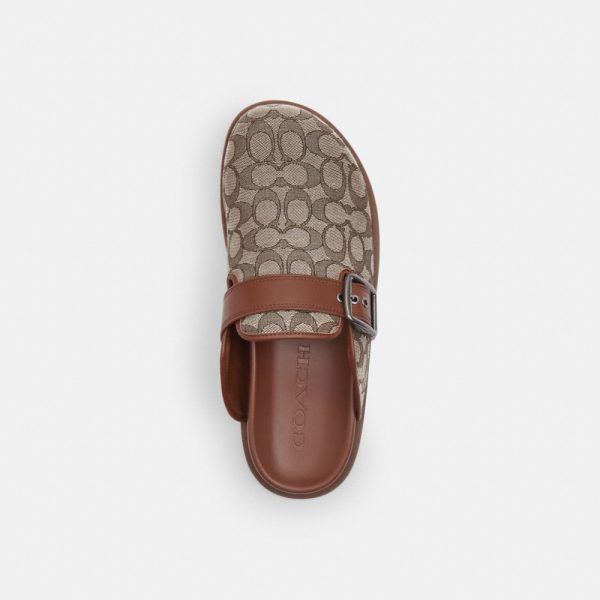 Coach Outlet Buckle Clog In Signature Jacquard - Preorder