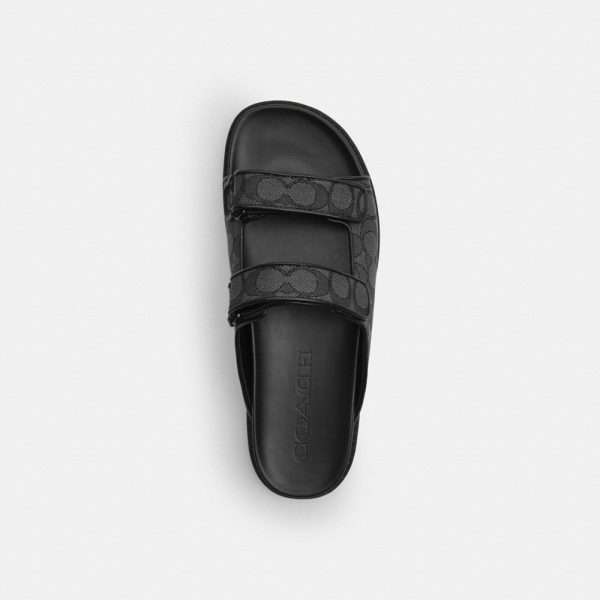 Coach Outlet Double Banded Sandal In Signature Jacquard - Preorder