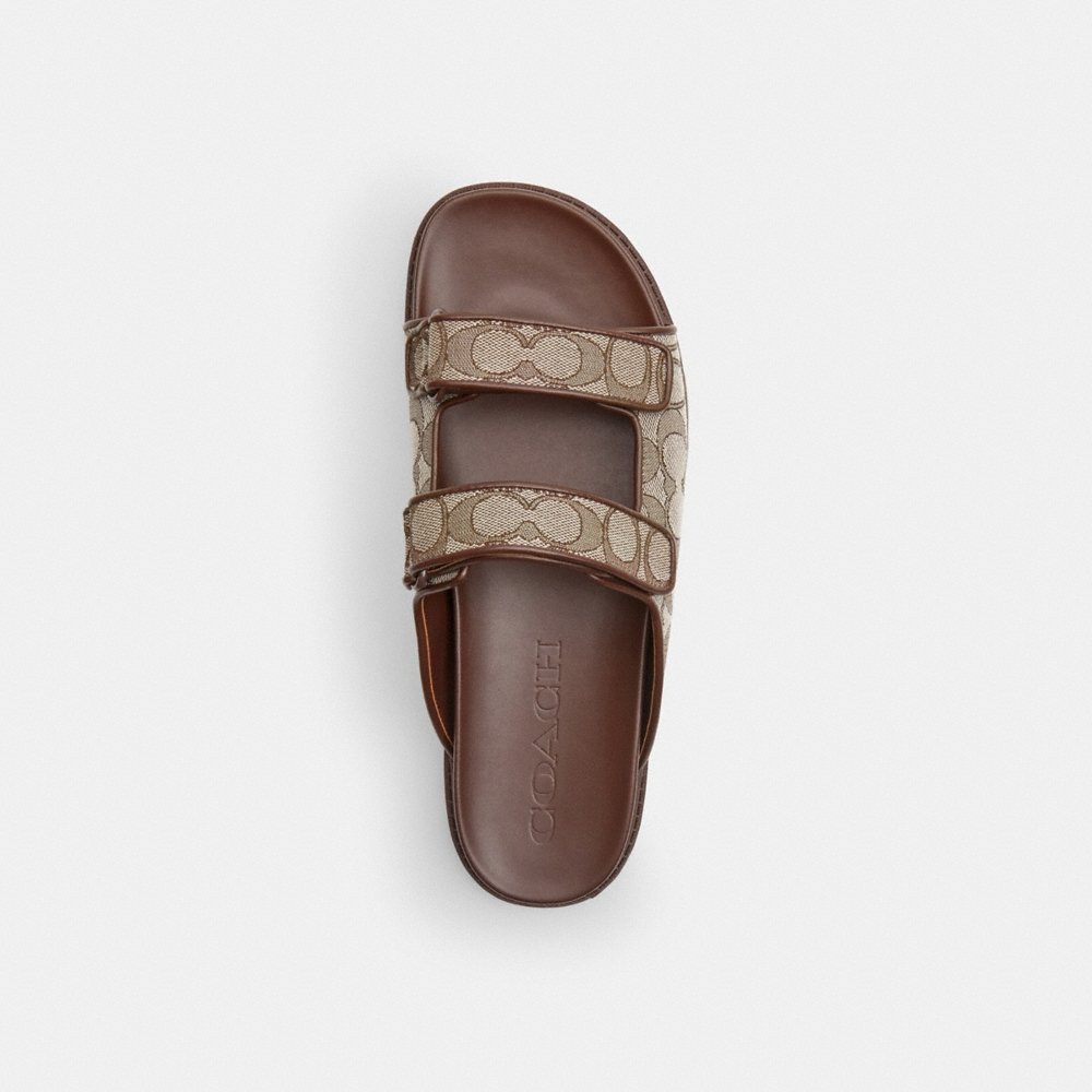 Coach Outlet Double Banded Sandal In Signature Jacquard - Preorder