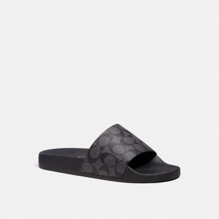 Coach Outlet Slide In Signature Canvas - Preorder — Charcoal/Black