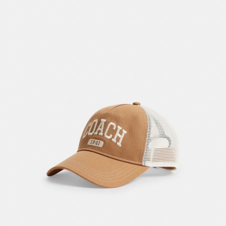 Coach Outlet Varsity Trucker Hat - Preorder — Light Saddle