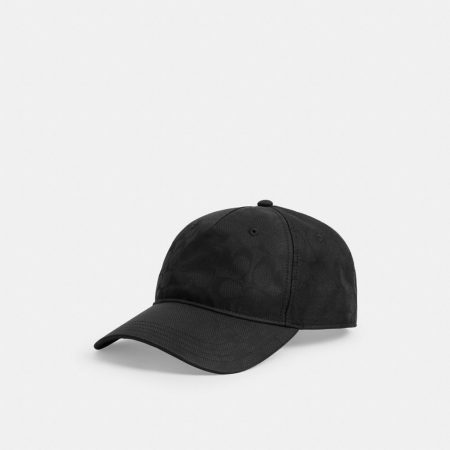 Coach Outlet Tonal Signature Baseball Hat - Preorder — Black