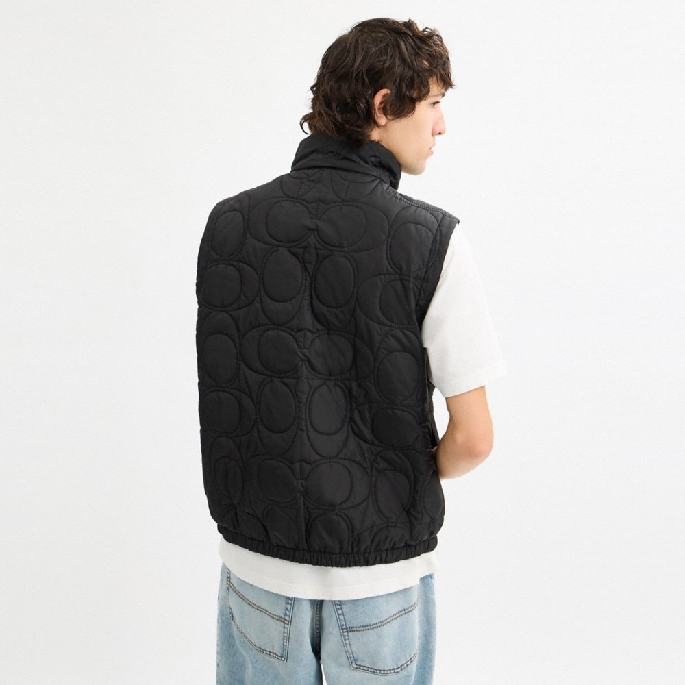 Coach Outlet Quilted Signature Puffer Vest In Recycled Polyester - Preorder