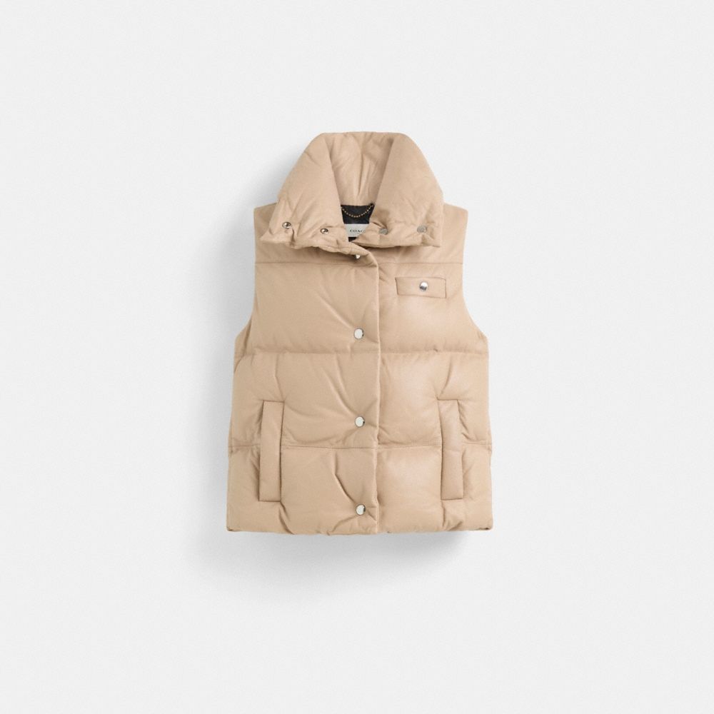Coach Restored Leather Puffer Vest - Preorder