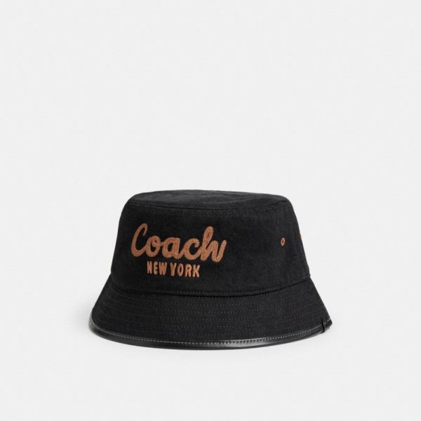 Coach Outlet Coach Script Embroidered Denim Bucket Hat - Preorder