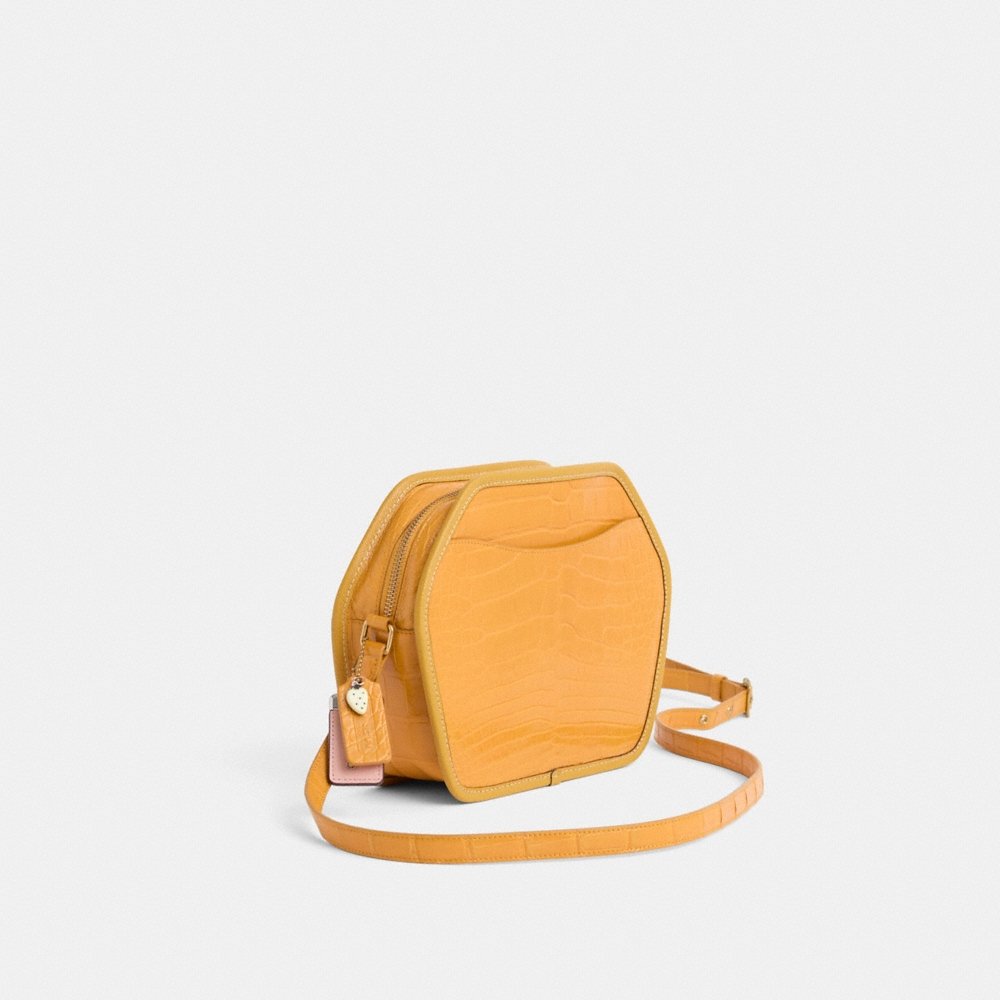 Coach Custom Zip Geometric Pouch In Alligator - Preorder