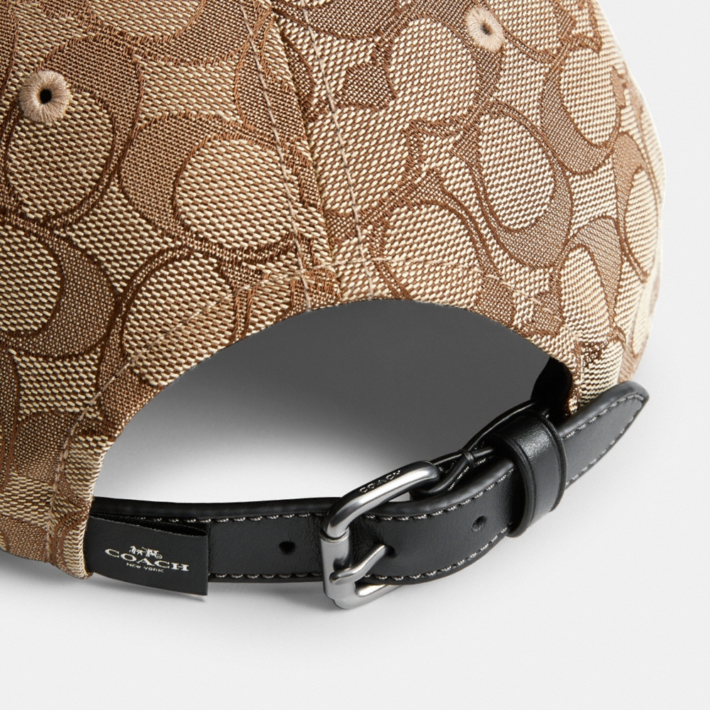 Coach Outlet Signature Jacquard Flat Brim Baseball Hat - Preorder