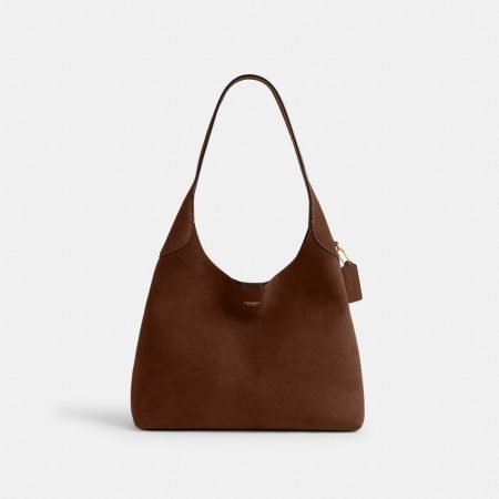Coach Outlet Brooklyn Shoulder Bag 34 - Preorder — Brass/Warm Brown