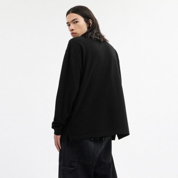 Coach Outlet Signature Trim Long Sleeve Polo In Regenerative Cotton - Preorder