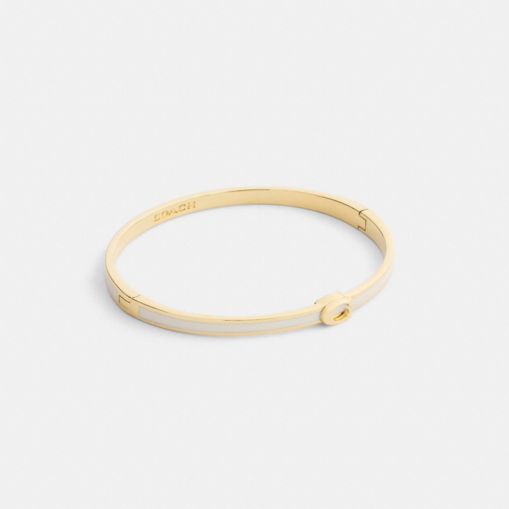 Coach Outlet Thin Enamel Signature Hinged Bangle - Preorder