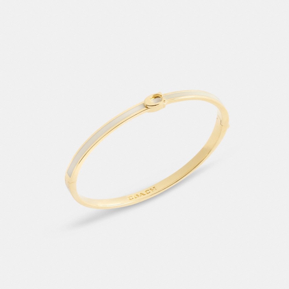 Coach Outlet Thin Enamel Signature Hinged Bangle - Preorder