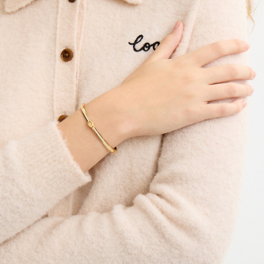 Coach Outlet Thin Enamel Signature Hinged Bangle - Preorder