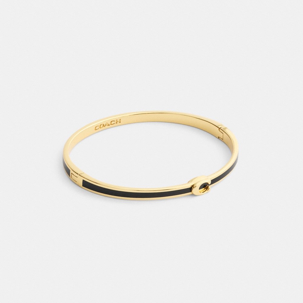 Coach Outlet Thin Enamel Signature Hinged Bangle - Preorder
