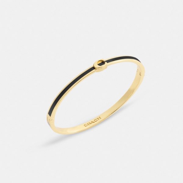 Coach Outlet Thin Enamel Signature Hinged Bangle - Preorder