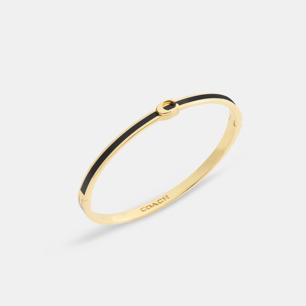 Coach Outlet Thin Enamel Signature Hinged Bangle - Preorder