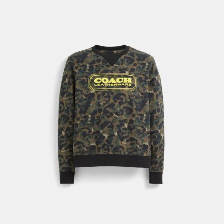 Coach Restored Camo Print Crewneck - Preorder — Green Multi