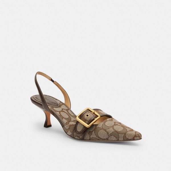 Coach Outlet Margot Slingback In Signature Jacquard - Preorder