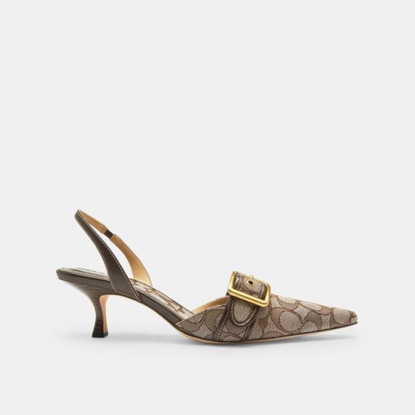 Coach Outlet Margot Slingback In Signature Jacquard - Preorder