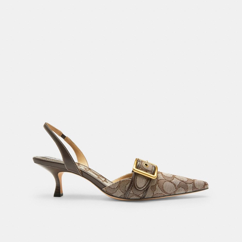 Coach Outlet Margot Slingback In Signature Jacquard - Preorder