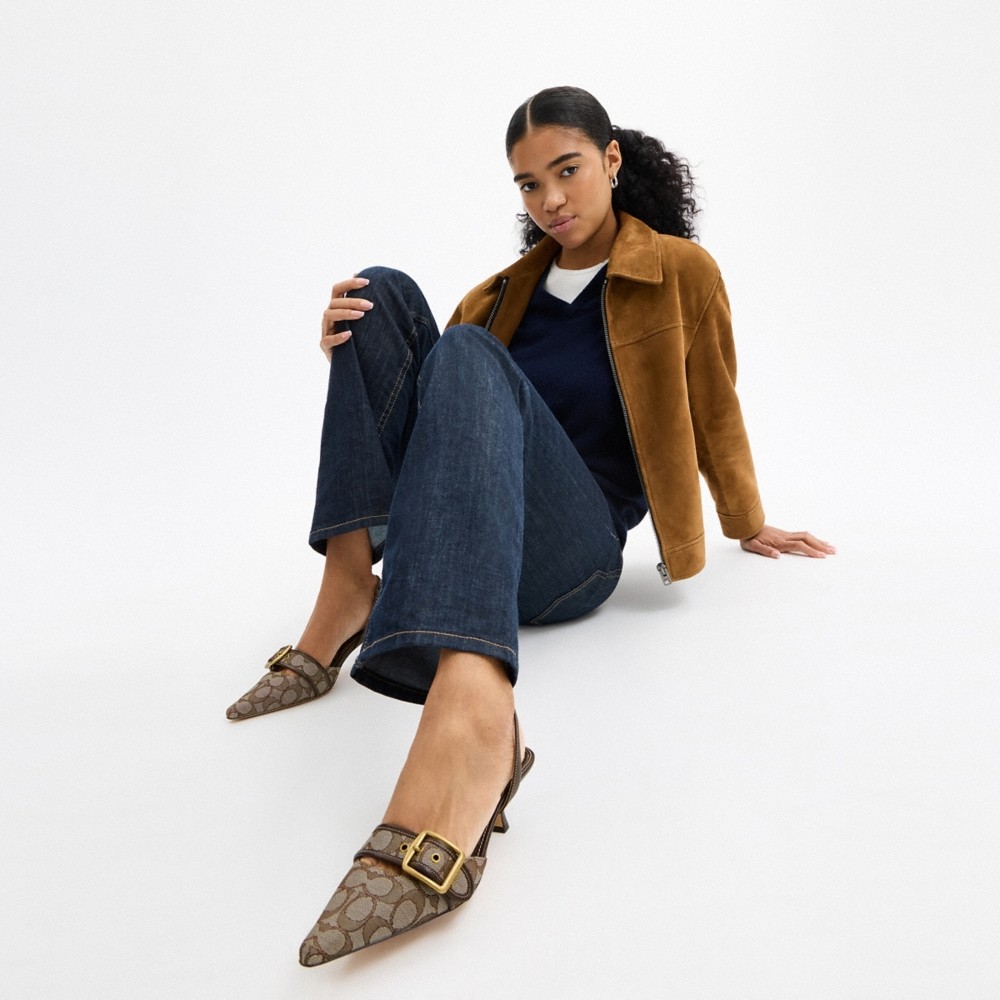 Coach Outlet Margot Slingback In Signature Jacquard - Preorder
