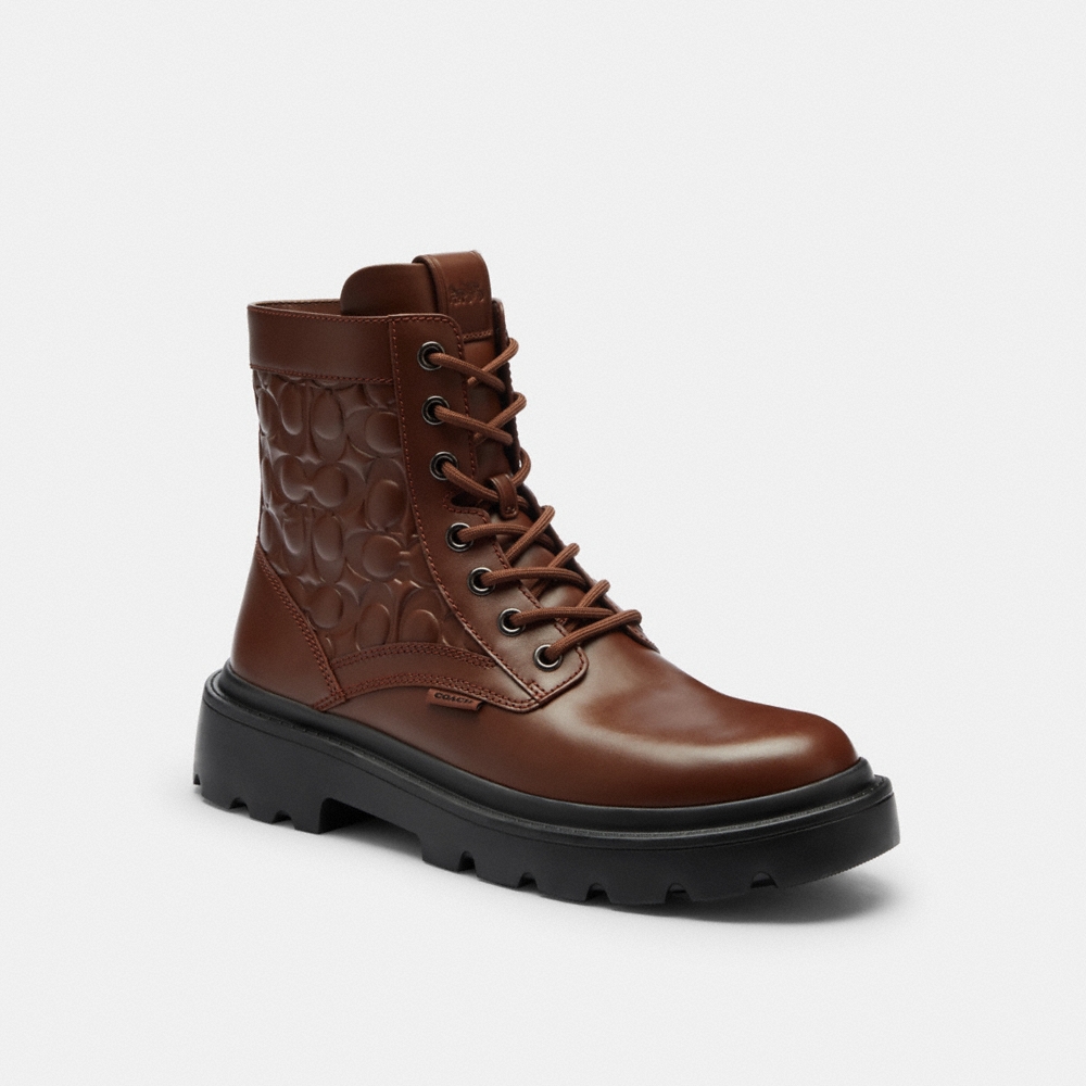 Coach Outlet Combat Boot In Signature Leather - Preorder
