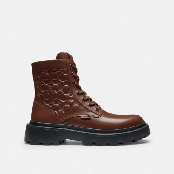 Coach Outlet Combat Boot In Signature Leather - Preorder