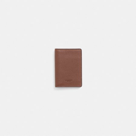 Coach Outlet Restored Card Wallet - Preorder — Dark Saddle/Vintage Ginger