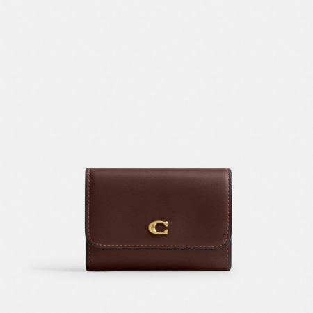 Coach Outlet Essential Flap Card Case - Preorder — Brass/Maple