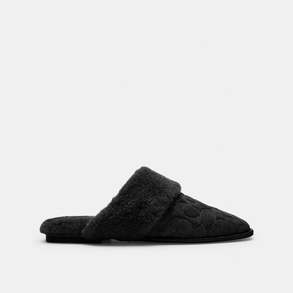 Coach Outlet Sherpa Flat Mule In Signature Suede - Preorder