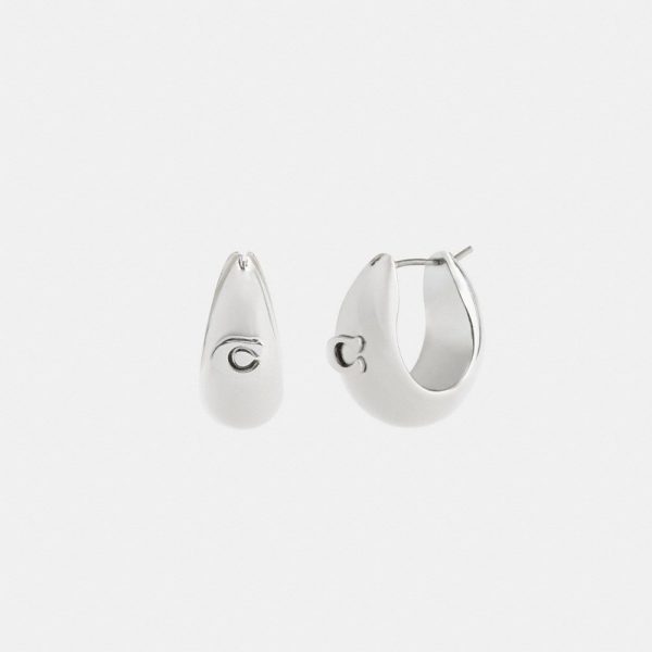 Coach Outlet Signature Thick Hoop Earrings - Preorder