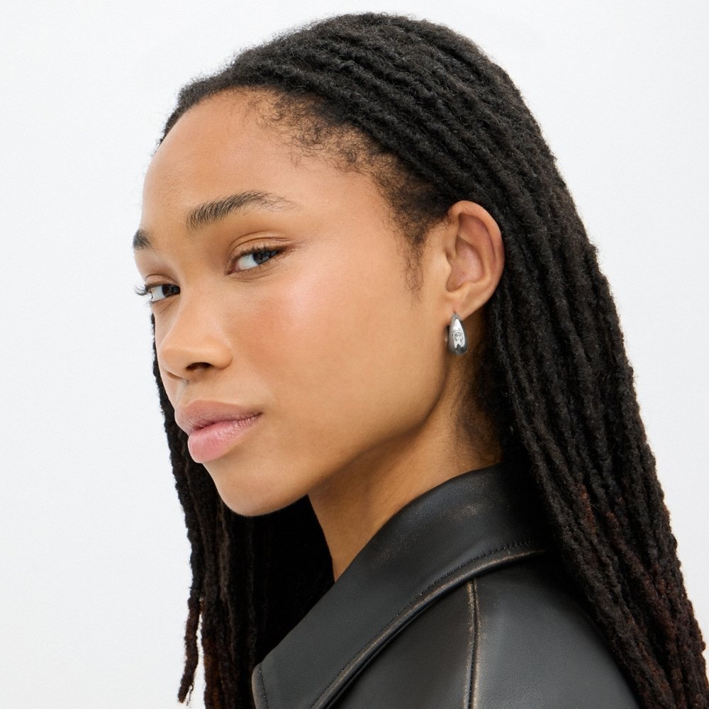 Coach Outlet Signature Thick Hoop Earrings - Preorder