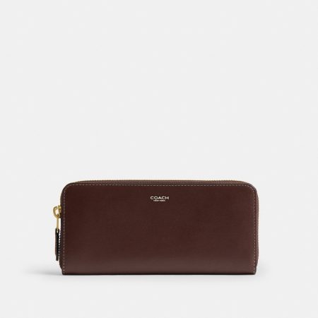 Coach Outlet New York Slim Accordion Zip Wallet - Preorder — Brass/Maple
