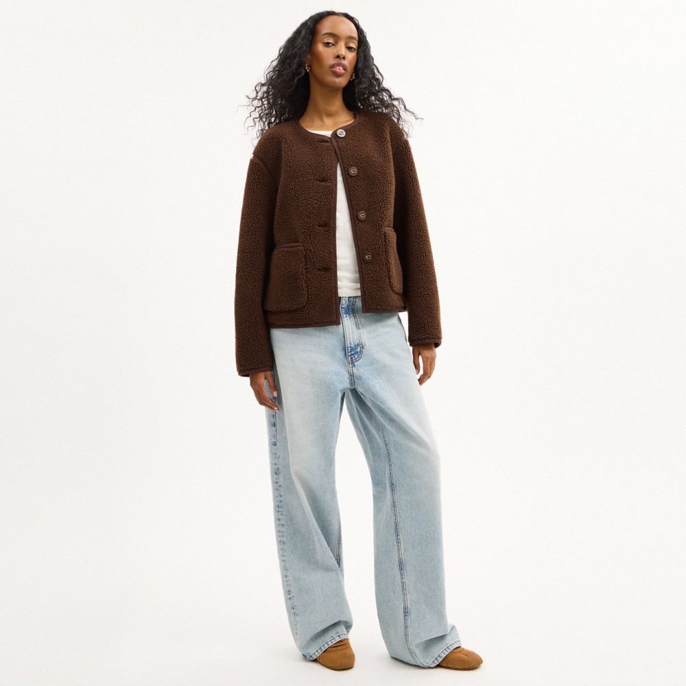 Coach Outlet Short Sherpa Cardi Jacket - Preorder - Image 2