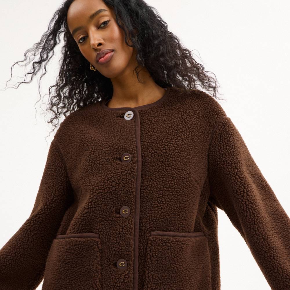 Coach Outlet Short Sherpa Cardi Jacket - Preorder - Image 4