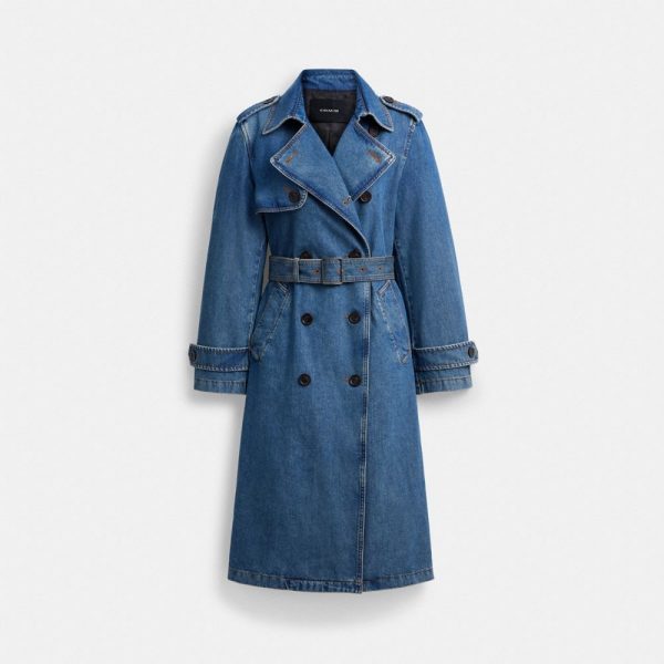 Coach Outlet Denim Long Trench Coat - Preorder