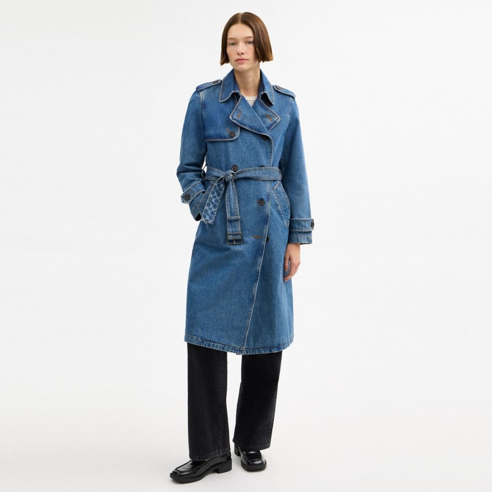 Coach Outlet Denim Long Trench Coat - Preorder