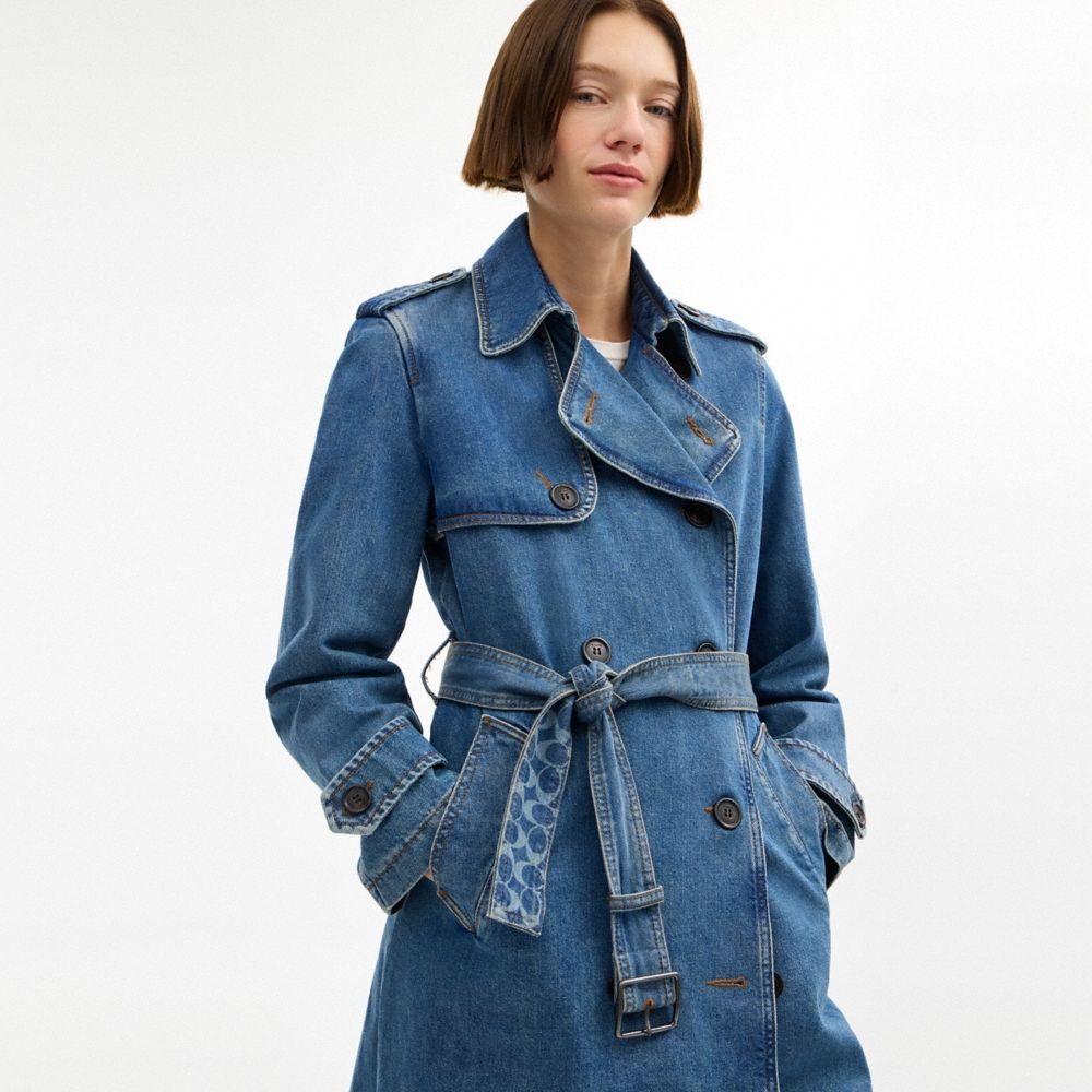 Coach Outlet Denim Long Trench Coat - Preorder