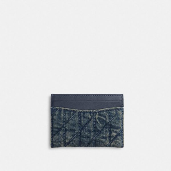 Coach Outlet Essential Card Case In Regenerative Cotton Denim With Quilting - Preorder