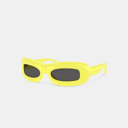 Coach Outlet Chunky Narrow Rectangle Sunglasses - Preorder — Neon Yellow