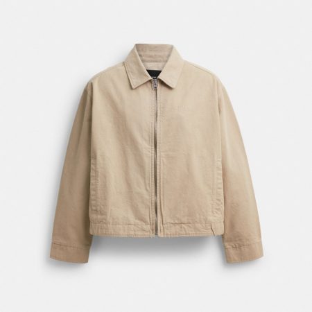 Coach Outlet Zip Up Blouson Jacket - Preorder — Dark Stone
