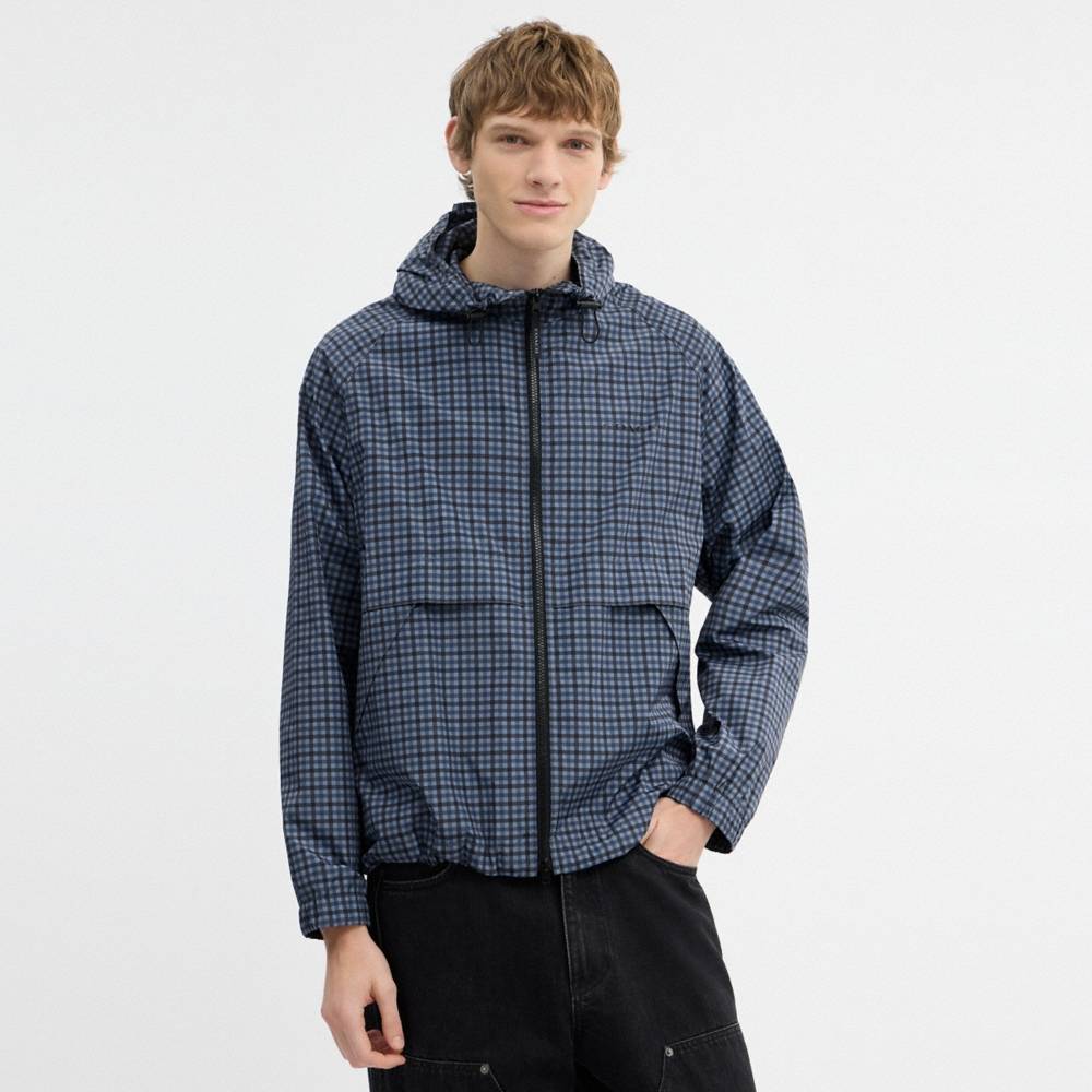 Coach Outlet Plaid Windbreaker In Recycled Polyester - Preorder